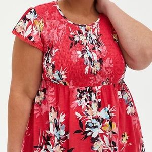 Torrid Berry Floral Crepe Babydoll